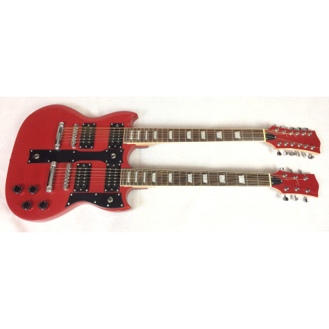 Chitarra elettrica doppio manico tipo Gibson SG