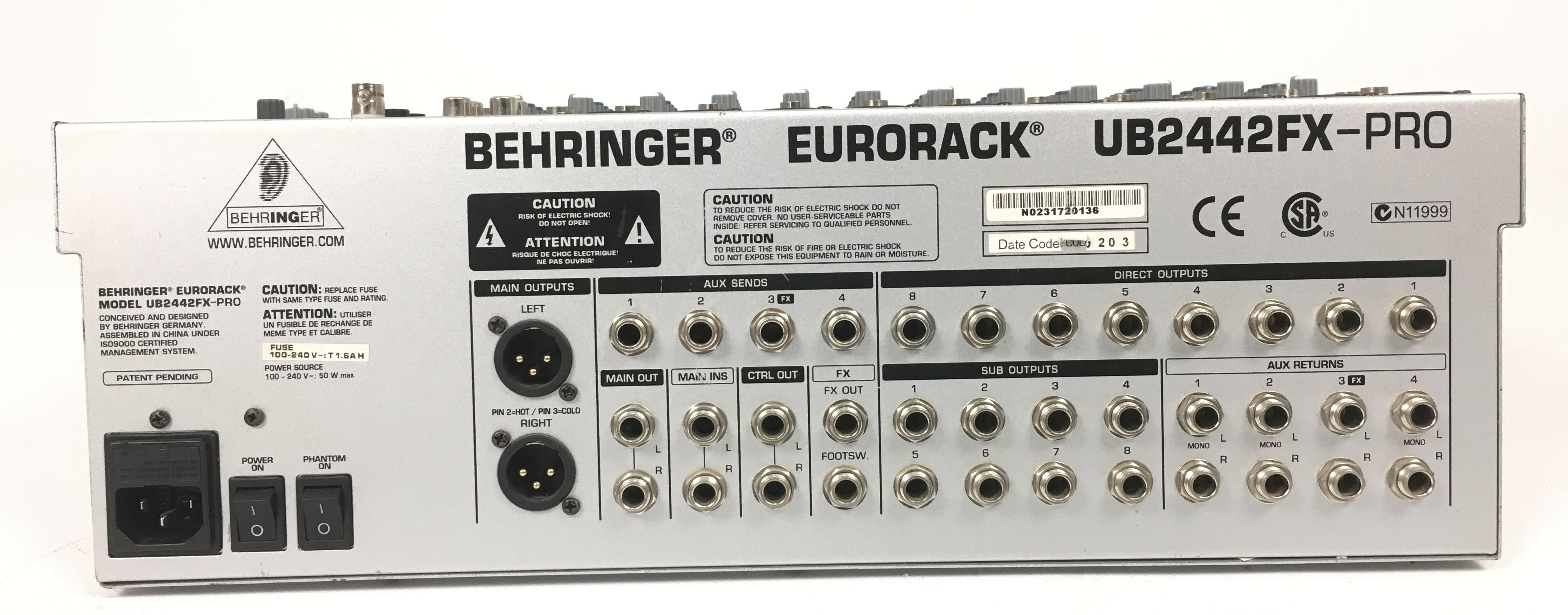 Behringer eurorack ub1204fx pro схема
