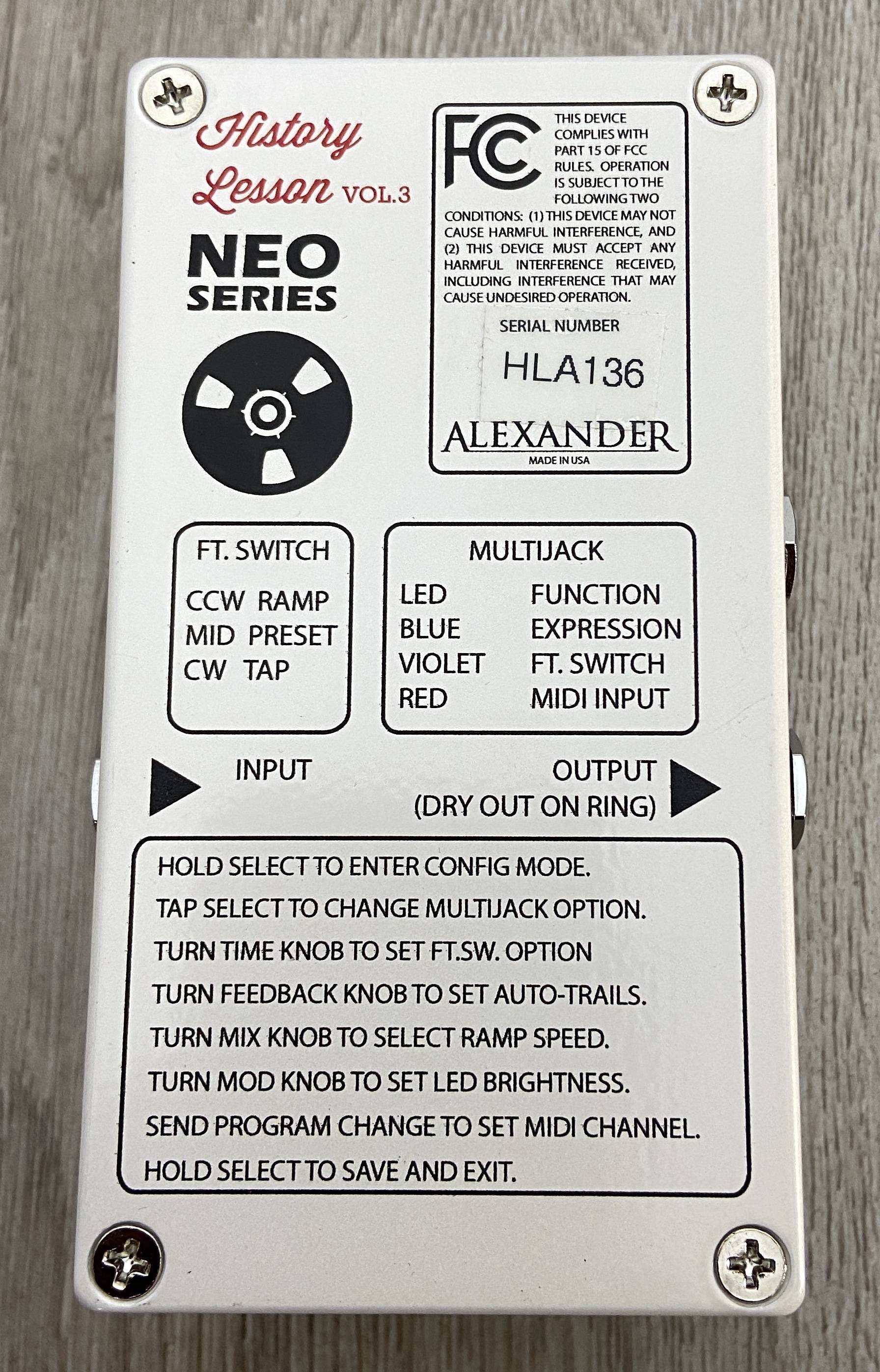 Alexander pedals history lesson delay vol.3 | Effetti Alexander pedals