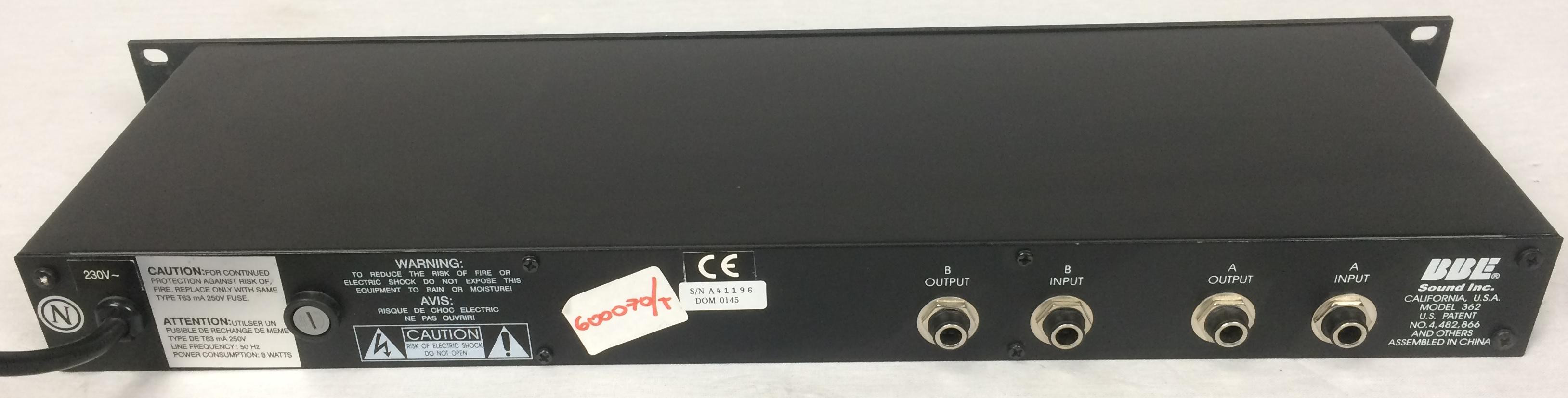 BBE 362 Sonic Maximizer Effetti e Processori BBE